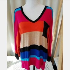 🍂 Anthropologie | Bordeaux Colorblock Top